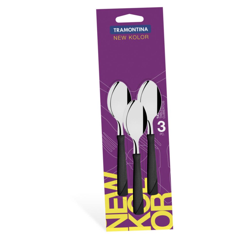 TRAMONTINA CUCHARITA X3 NEW KOLOR NEGRO ART 23167/300 BAO