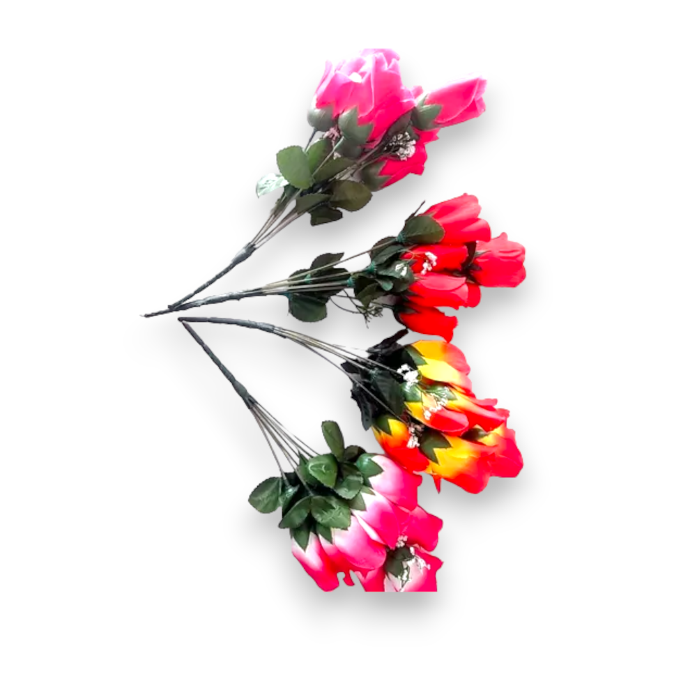 RAMO DE FLORES X7 PIMPOLLOS 35CM ART A-197/198/199/204 AAO