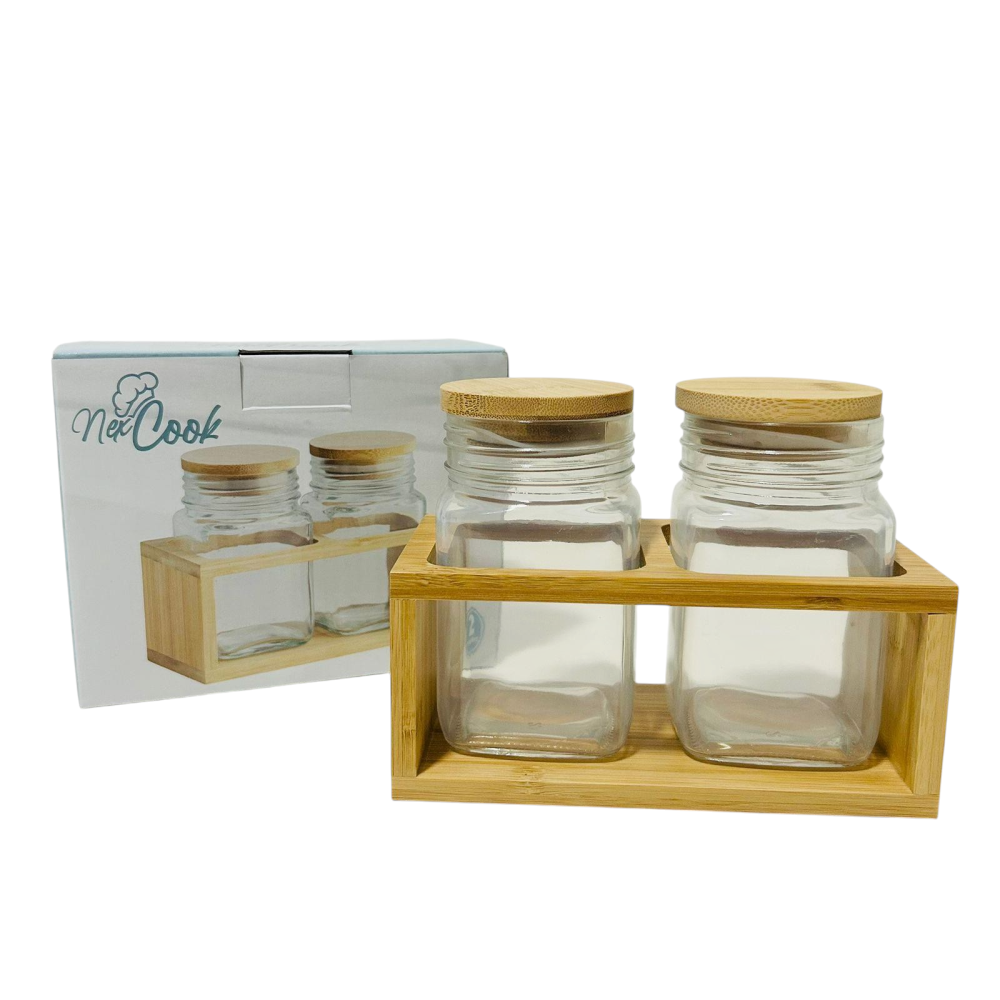 SET FRASCOS X2 TAPA Y ATRIL BAMBOO CA5505ZY IAÑ