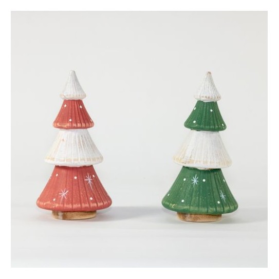 ÁRBOL DE NAVIDAD MAD. BICOLOR 30*15*15 CM ART 9014 KAÑ