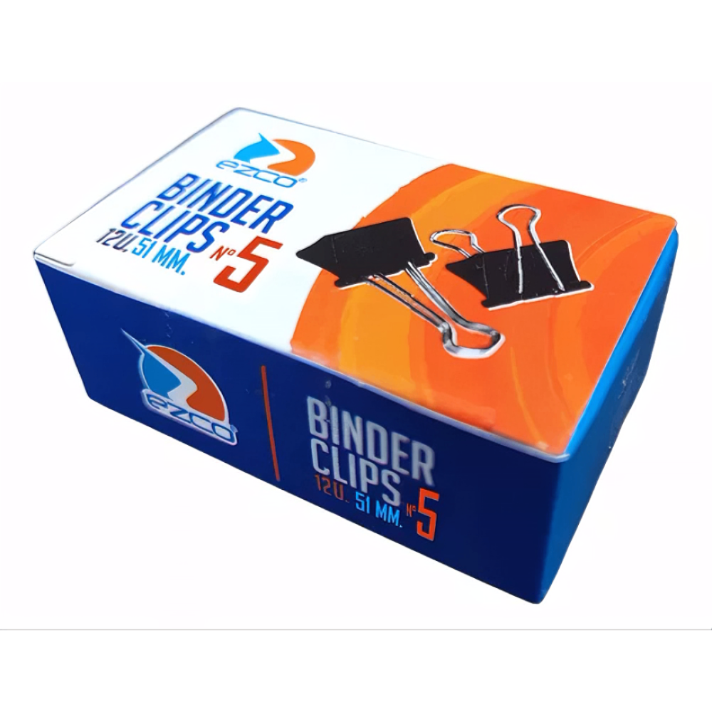 BINDER CLIPS NEGRO 51MM Nº5 EZCO X CAJITA 12UNID 520305 KAÑ