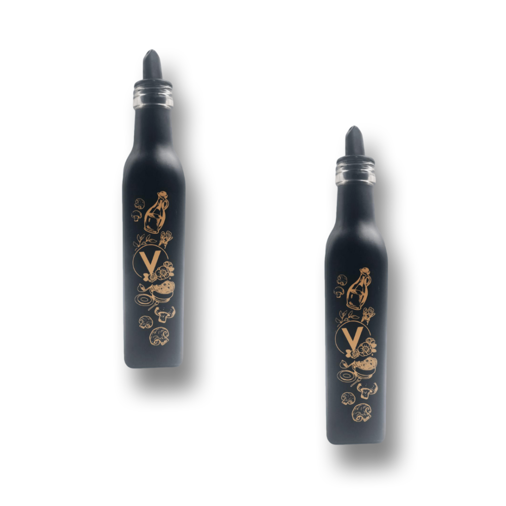 VINAGRERO VIDRIO ESMERILADO NEGRO 250CC CUAD. ART 491040 DAÑ