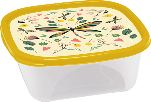 TUPPER CUADRADO LIBELULA 690 ML ART 305166/4122 DAÑ