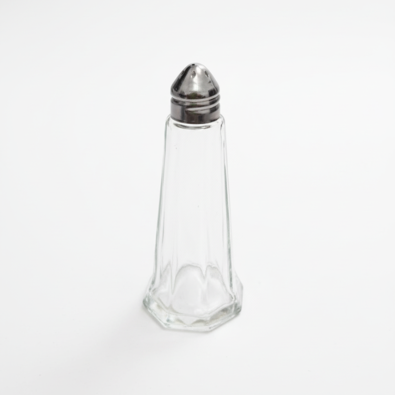 SALERO VIDRIO OBELISCO TAPA ACERO 40ML ART CN19092 JAÑ