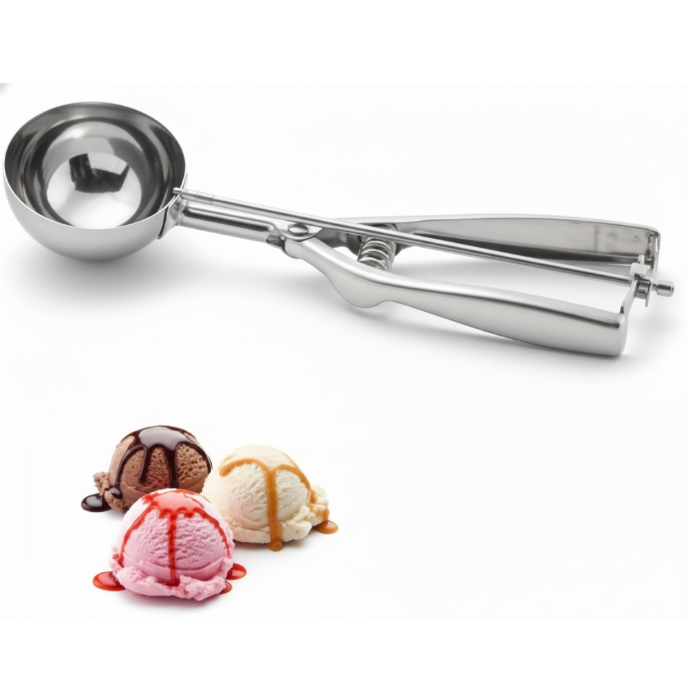 CUCHARA PARA HELADO DE ACERO 22.5C6 CM ART 4438/ 17997 KAÑ