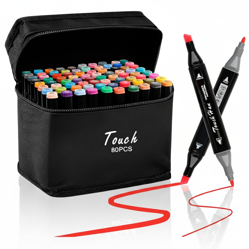 MARCADORES DOBLE PUNTA EN ESTUCHE X80 UND ART MKB-80 LAÑ