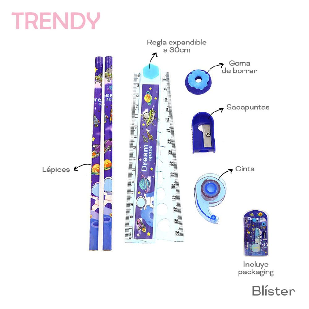 SET STATIONARY TRENDY ASTRONAUTA ART 30638 KAÑ