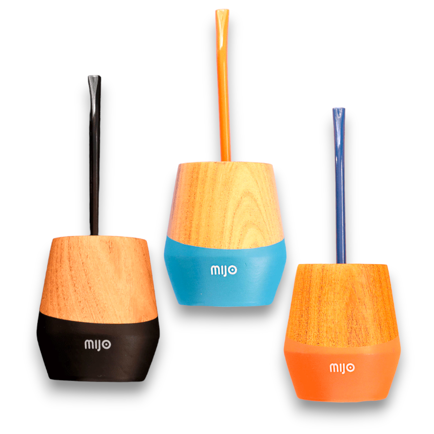 MATE DE MADERA C/BOMBILLA COLORES COMBINADOS XUNID LAÑ