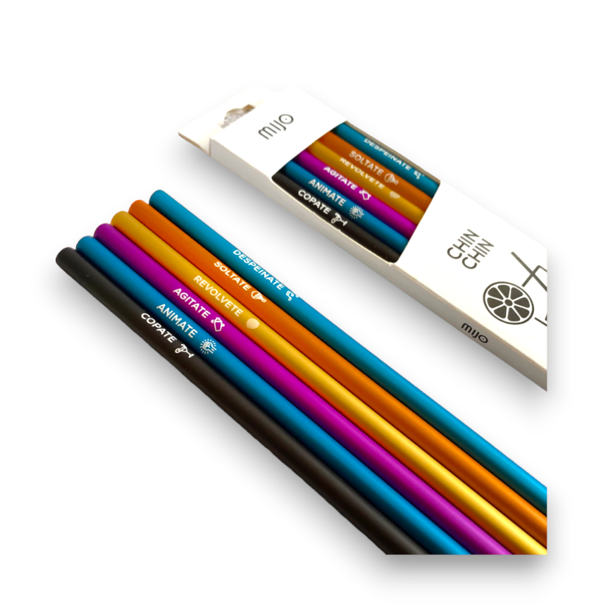 PACK SORBETES ALUMINIO X 6UNID COLORES SURTIDOS LAÑ