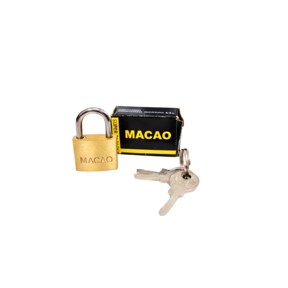 CANDADO BRONCE 20MM CAJA NEGRA MACAO ART KCANDBR20 LAÑ