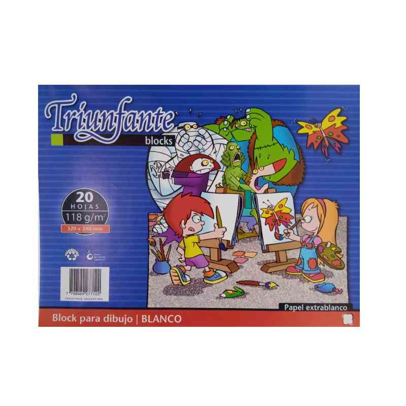 BLOCK TRIUNFANTE X 20 HJS P/DIBUJO T/VOLCA BLANCO Nº5 LAÑ