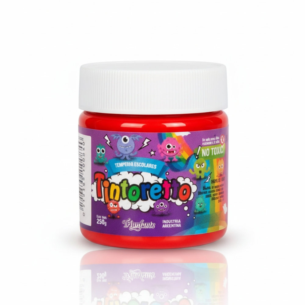 TEMPERA TINTORETTO DE 250GR ROJO FUEGO FLUO ART 110849 LAÑ