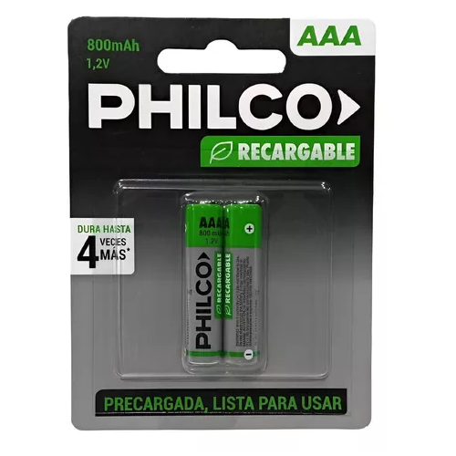 PILA RECARGABLE PHILCO AAA X2 2000MAH BAO
