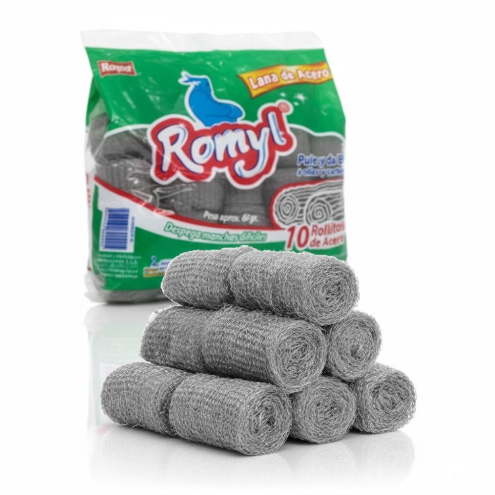 LANA DE ACERO X 10 RULITOS ROMYL ART 48 BAO