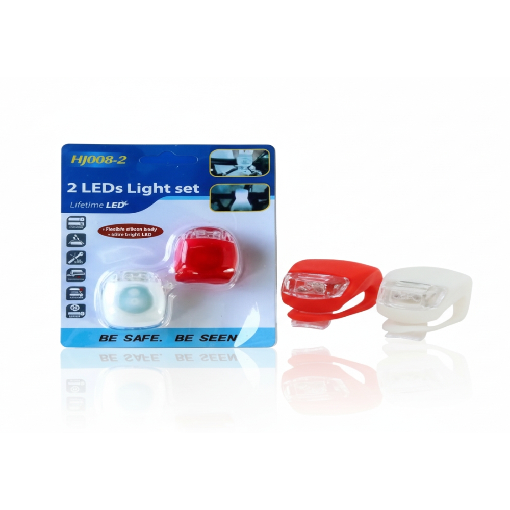 LUZ PARA BICI DE GOMA CON PILA ART JS-008-2 BAO