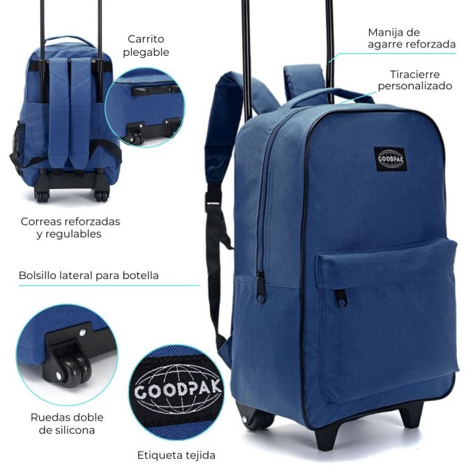 MOCHILA CARRITO GOODPAK MARINO 43X30X17 CM 17" ART 37482 LAÑ