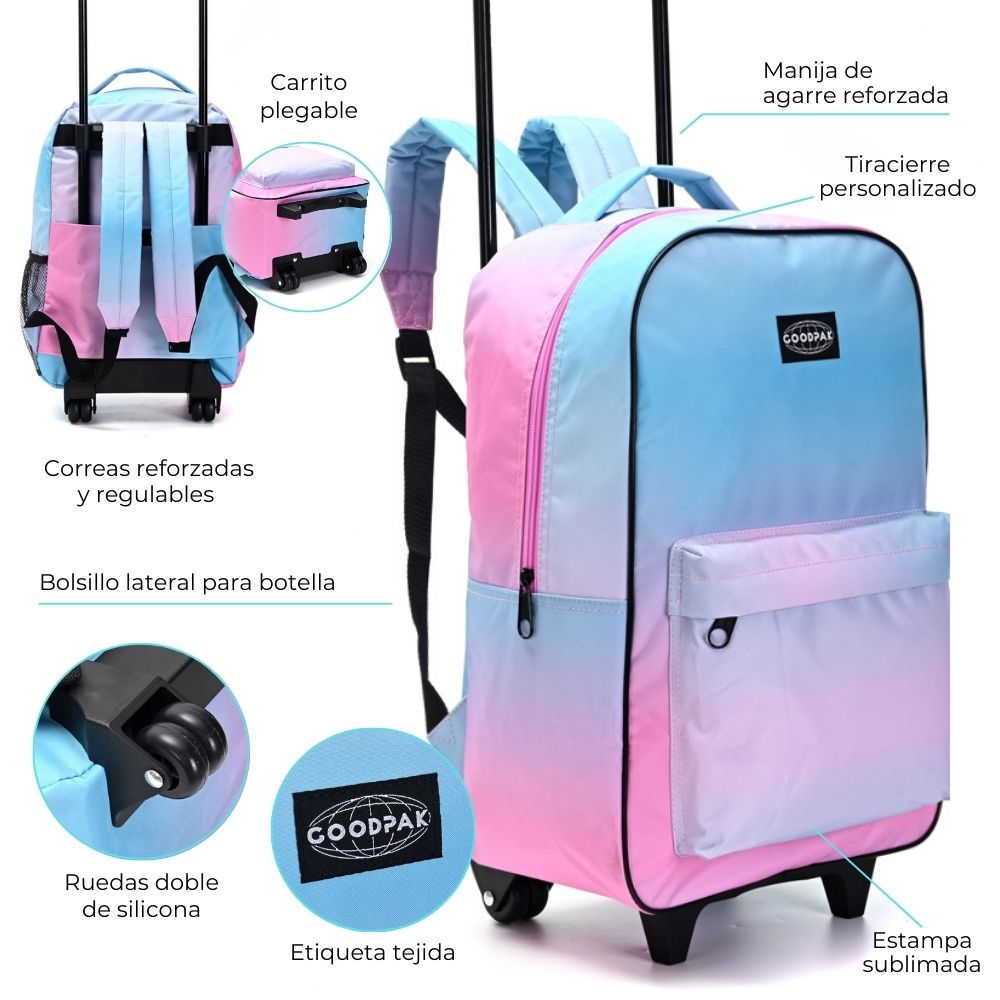 MOCHILA CARRITO GOODPAK PRINT DEGRADE ART 37494 LAÑ