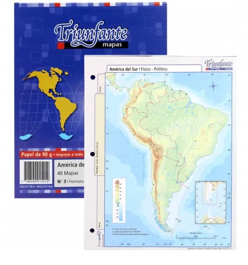 BLOCK AMERICA DEL SUR FISICO/POLITICO Nº3 ART 015212 LAÑ