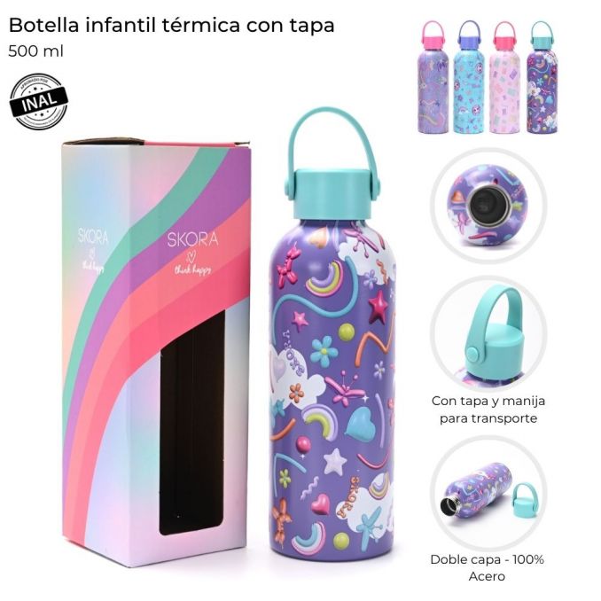 BOTELLA INFANTIL TERMIOCA C/TAPA 500ML ART 41912 AAO