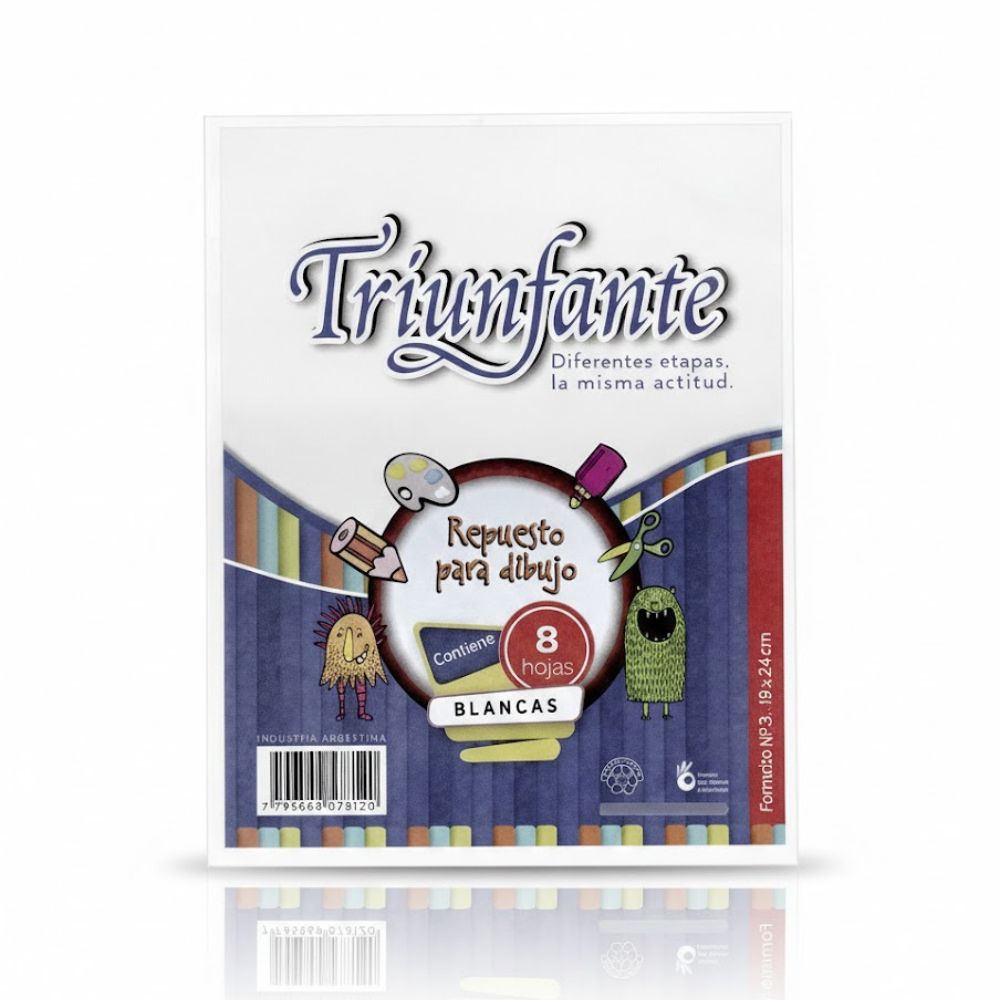 REPUESTO PARA DIBUJO TRIUNFANTE Nº3 X 8 HJ BLANCA 578120 AAO