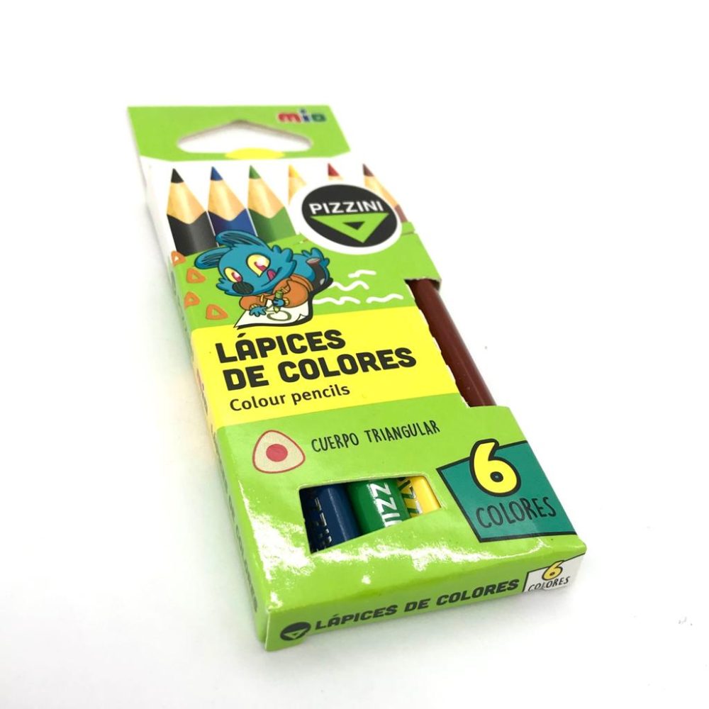 LÁPIZ MADERA CORTO COLOR TRIANGULAR X 6 ART LMC2706 AAO