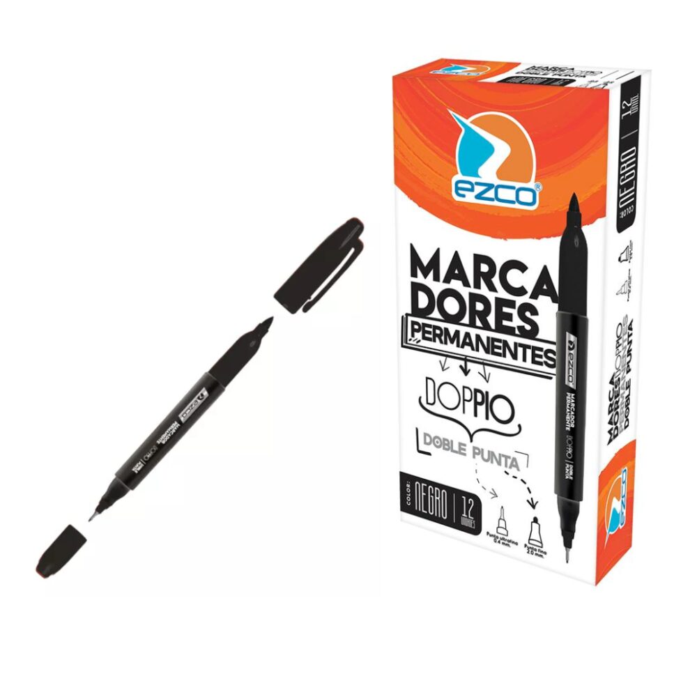 MARCADOR PERM. DOBLE PUNTA NEGRO DOPPIO EZCO 403200-N BAO