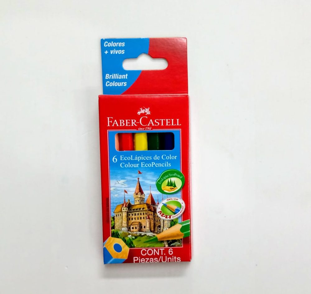 LAPIZ ECOLAPIZ FABER X 6 HEXAGONAL CORTOS 120006EX/212006