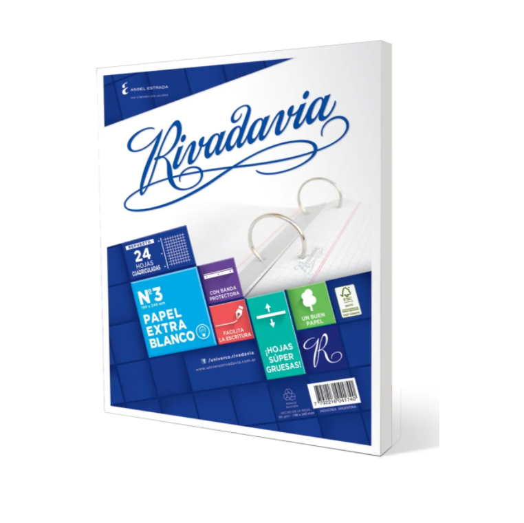 REPUESTO RIVADAVIA X 24 CUAD EXTR. BL 472318 BAO