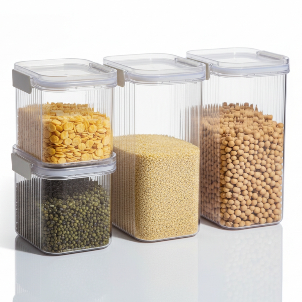 FRASCOS ACRILICO HERMETICO SET X4 UND ART JM-828-4 BAO