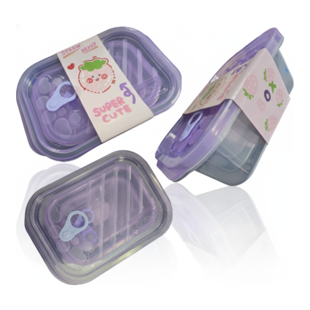 CONTENEDOR PLASTICO X3 PCS STRAW BERRY ART JS-7368 BAO