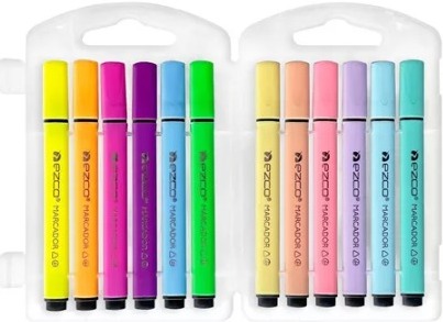 MARCADORES TRIANGULARES X12UNID NEON+PASTEL 403700-12S BAO