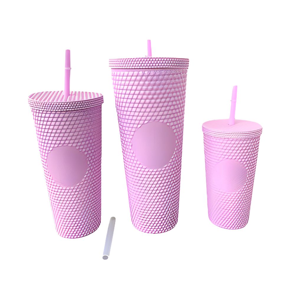 VASO DE PLASTICO C/ TAPA Y BOMBILLA X 3UND ART G288 CAO