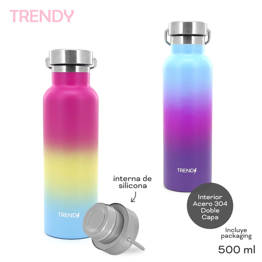 BOTELLA TERMICA TRENDY C/AGARRADERA MULTICOLOR ART 12512 CAO