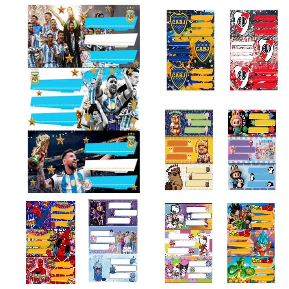 ETIQUETA VARIOS DISEÑOS PACK X9UND ART 6-38 BAO