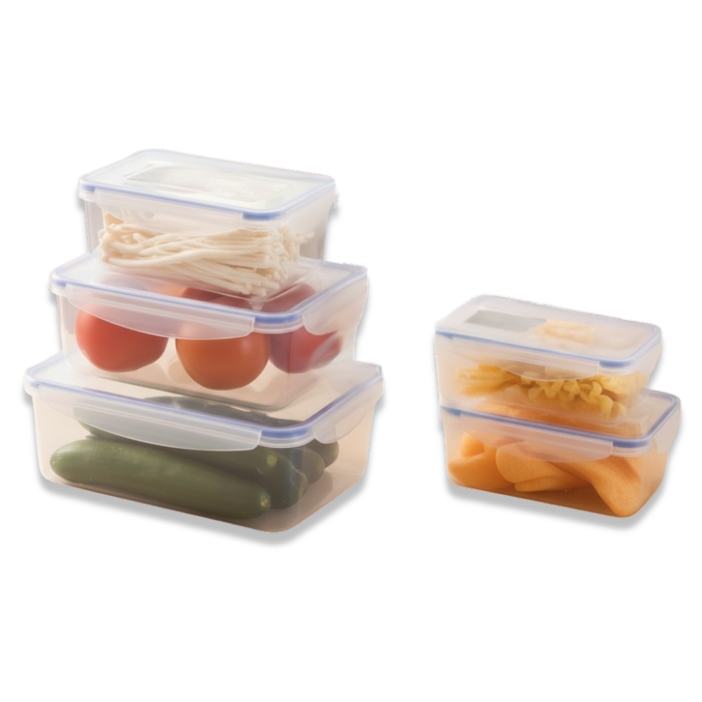 CONTENEDOR SET X 5PCS RECTANGULAR ART S-2200 BAO