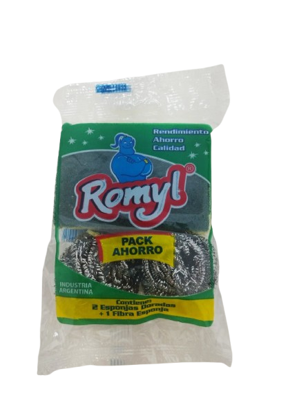 PACK AHORRO 2 ACERO + 1 FIBRA ESPONJA ART 10 BAO