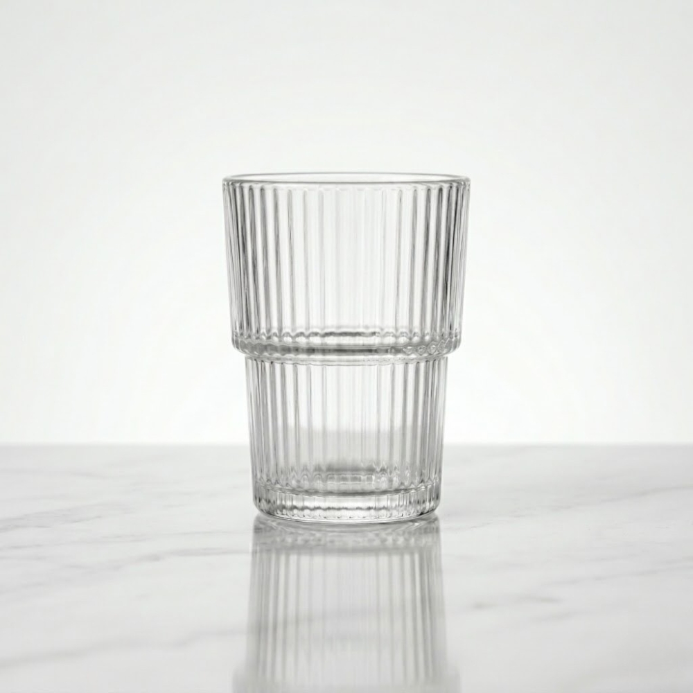 VASO X6 TRANSPARENTE C/RELIEVE DOBLE DIAMETRO ART CA6096 DAO