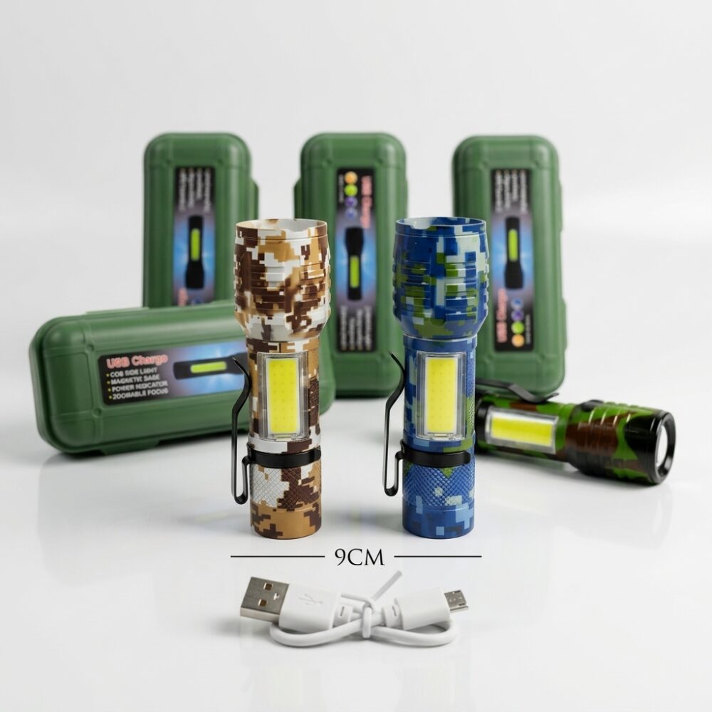 LINTERNA TACTICA RECARGABLE  C/CAJA VERDE ART 535M/911MC EAO