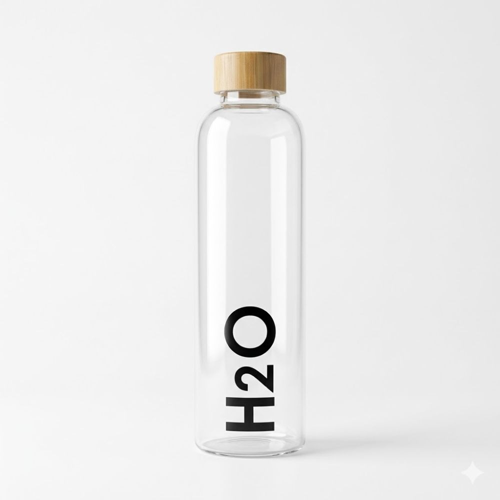 BOTELLA VIDRIO H20 TAPA BAMBOO 1000ML NS5485Z2 EAO