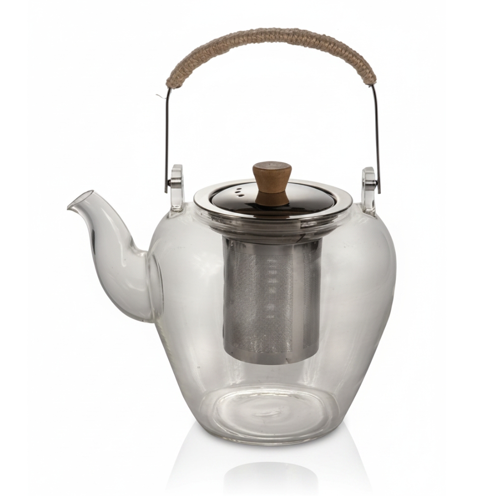 TETERA DE VIDRIO C/INFUSOR DE ACERO 1200cc ART 107054 DAO