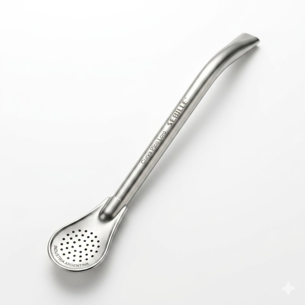 BOMBILLA PALA ANCHA DOBLE CAÑO ACERO INOX 18CM 2460 EAO