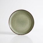 PLATO PLAYO ENVEJECIDO VERDE POCELANA 27CM ART 457P FAO