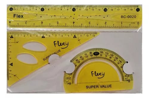 SET DE GEOMETRIA FLEXIBLE X 3 15CM EN BOLSA ART AVA18457 AAO
