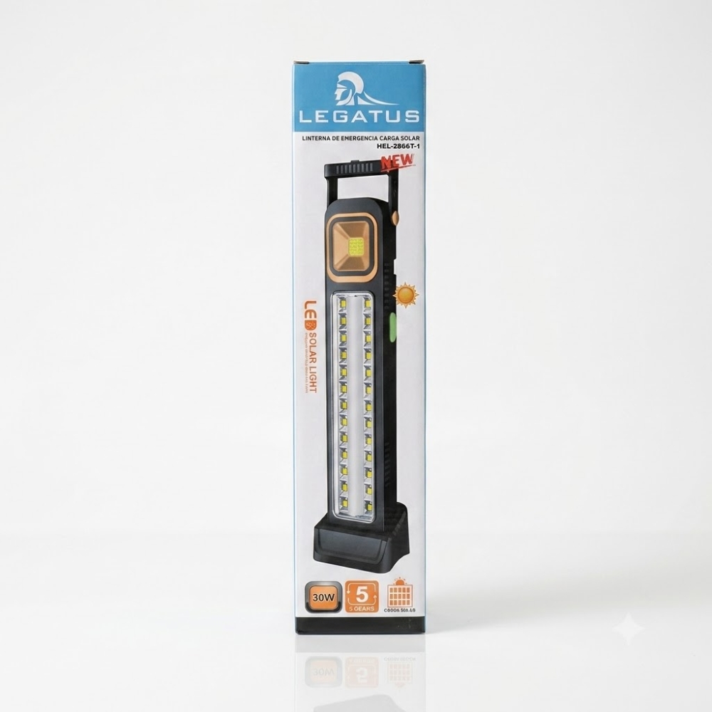 LUZ DE EMERGENCIA LEGATUS 30W CARGA SOLAR ART HEL2866T-1 FAO