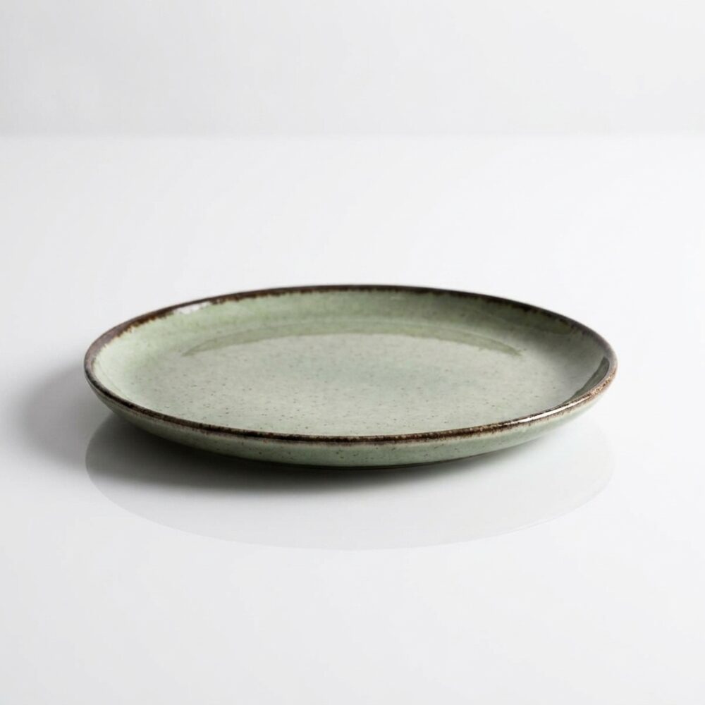 PLATO PLAYO ENVEJECIDO VERDE POCELANA 27CM ART 457P FAO