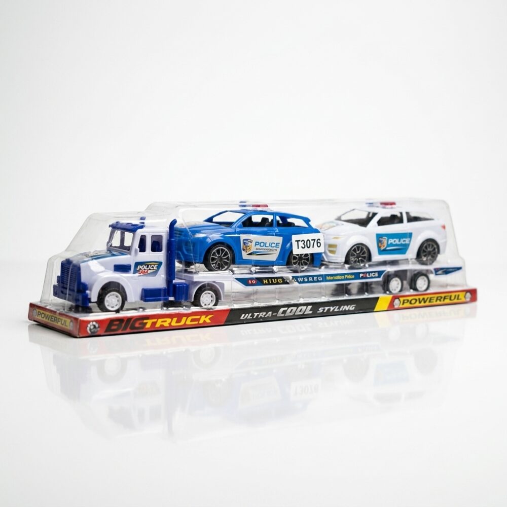 CAMION A FRICCION CON 2 PATRULLEROS EN BURBUJA ART T3076 FAO