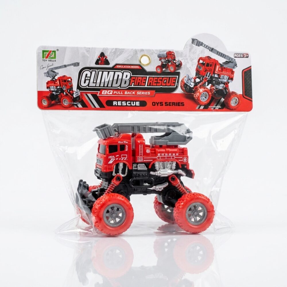 CAMION BOMBERO RUEDAS GRANDES TRACCION 17CM ART T3701 FAO