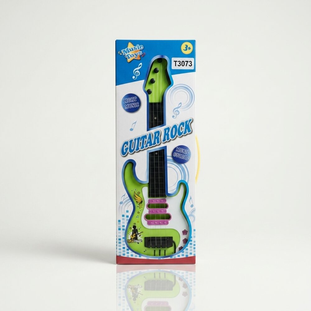 GUITARRA MUSICAL CON LUZ A PILA EN CAJA 52CM ART T3073 FAO