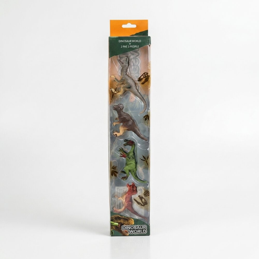 SET DE 4 DINOSUARIOS DE 10 CM EN CAJA CON VENTANA T3303 FAO
