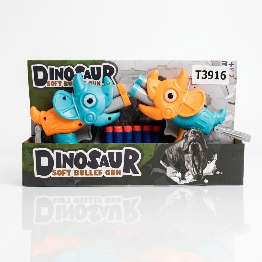 PISTOLA LANZADARDOS DINO x 2 EN CAJA 28CM ART T3916 FAO